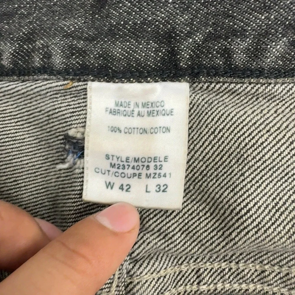 Vintage Guess Jeans Men 42 Black Cotton Distressed Faded Denim Grunge Style